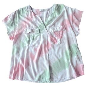 Caffe Marrahcsh Pastel tie-dye oversized short sleeve top 1X